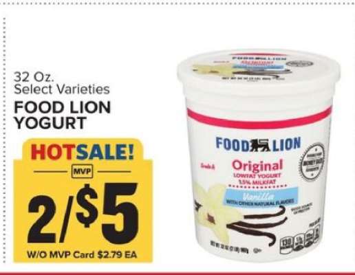 FOOD LION YOGURT