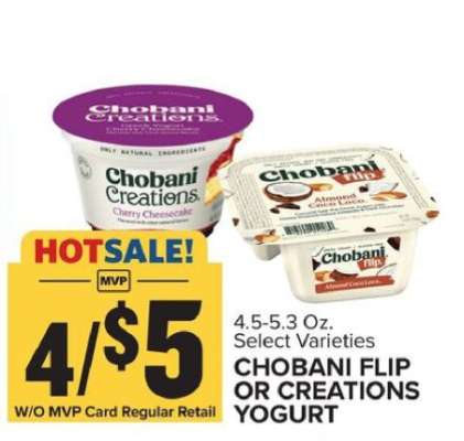 Chobani Flip or Creations Yogurt