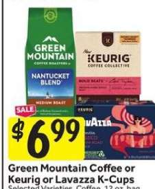 Green Mountain Coffee or Keurig or Lavazza K-Cups