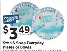 Stop & Shop Everyday Plates or Bowls