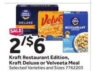 Kraft Restaurant Edition, Kraft Deluxe or Velveeta Meal