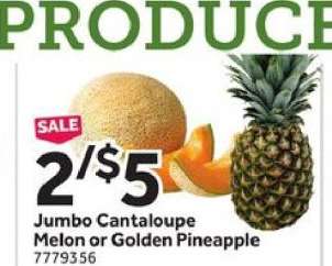 Jumbo Cantaloupe Melon or Golden Pineapple