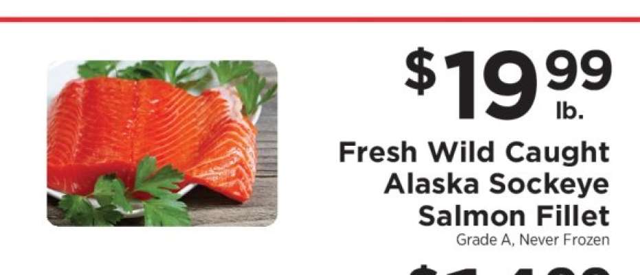 Fresh Wild Caught Alaska Sockeye Salmon Fillet