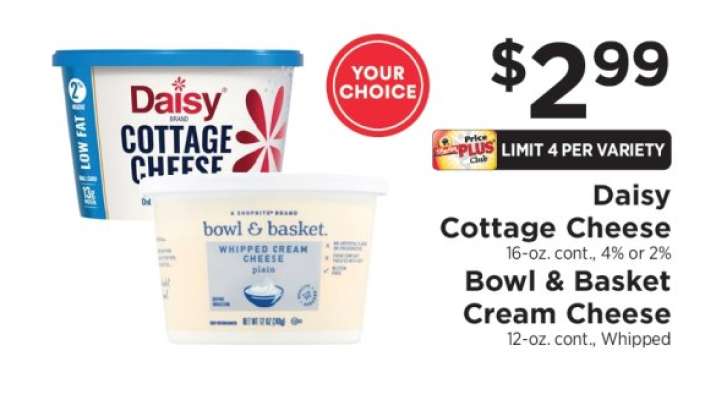 Daisy Cottage Cheese / Bowl & Basket Cream Cheese