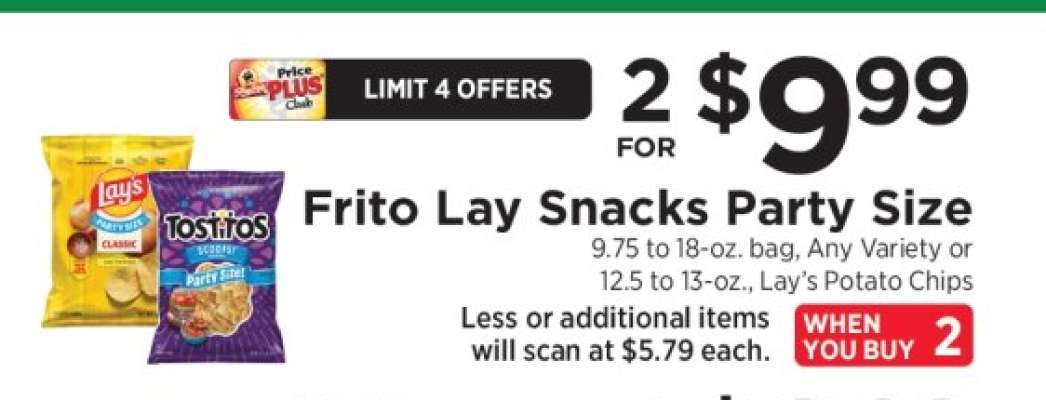 Frito Lay Snacks Party Size