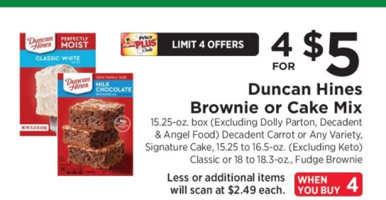 Duncan Hines Brownie Or Cake Mix