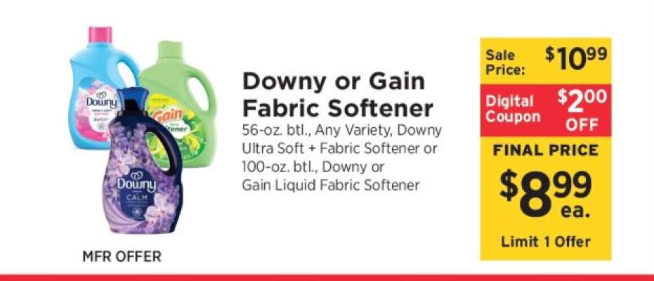 Downy or Gain Fabric Softener