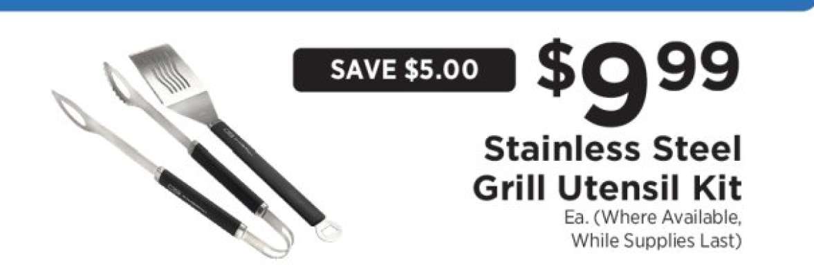 Stainless Steel Grill Utensil Kit