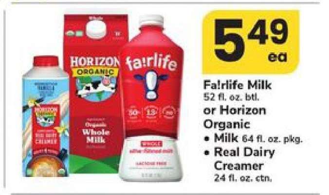 Fairlife Milk or Horizon Organic