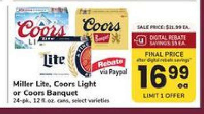 Miller Lite, Coors Light or Coors Banquet*