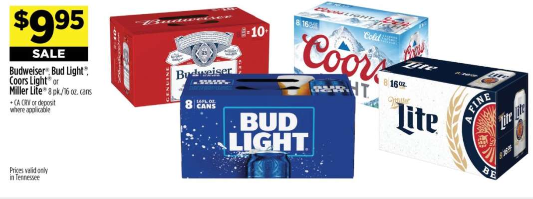 Budweiser, Bud Light, Coors Light, Miller Lite