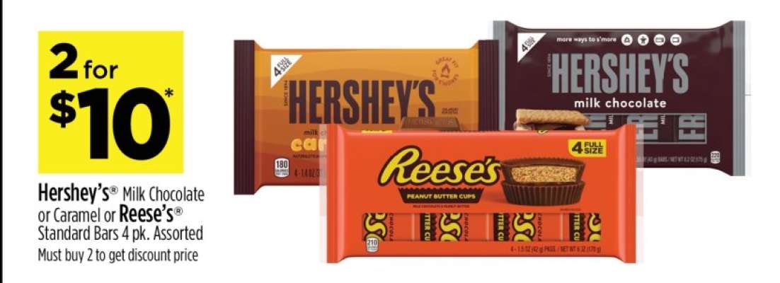 Hershey's or Reese's Standard Bars 4 pk.