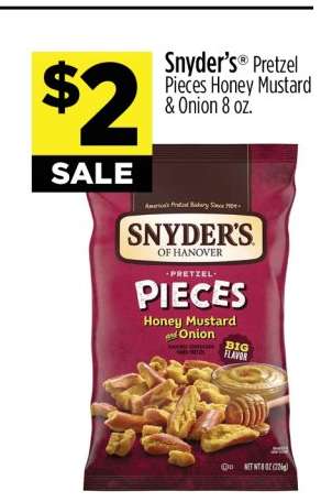 Snyder's Pretzel Pieces Honey Mustard & Onion 8 oz.