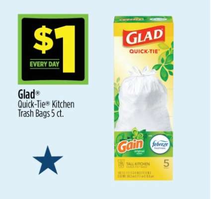 Glad® Quick-Tie® Kitchen Trash Bags 5 ct.