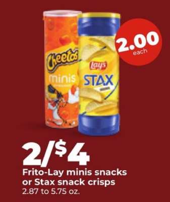 Frito-Lay minis snacks or Stax snack crisps
