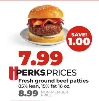 Fresh ground beef patties