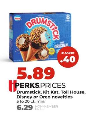 Drumstick, Kit Kat, Toll House, Disney or Oreo novelties