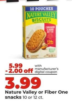 Nature Valley or Fiber One snacks
