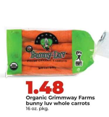 Organic Grimmway Farms bunny luv whole carrots