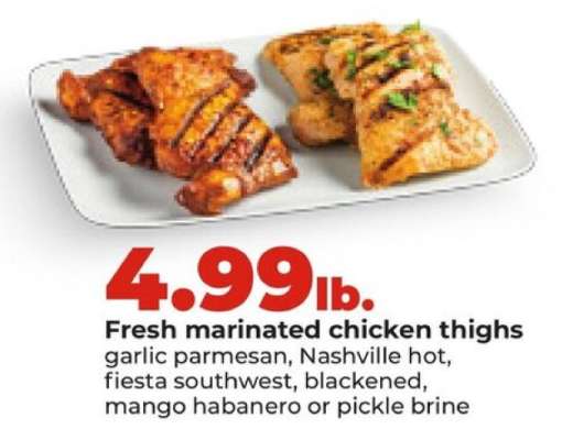 Fresh marinated chicken thighs