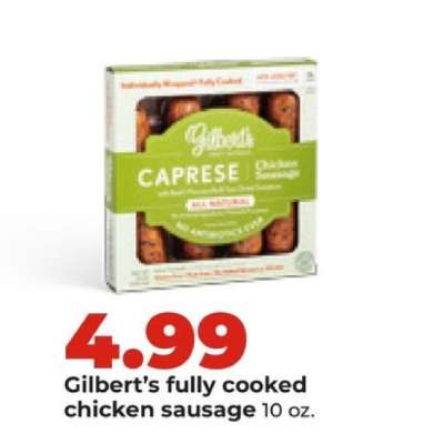 Gilbert’s fully cooked chicken sausage