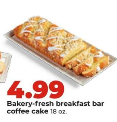 Bakery-fresh breakfast bar coffee cake