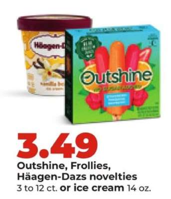 Outshine, Frollies, Häagen-Dazs novelties