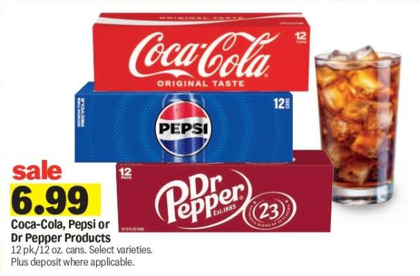 Coca-Cola, Pepsi or Dr Pepper Products*