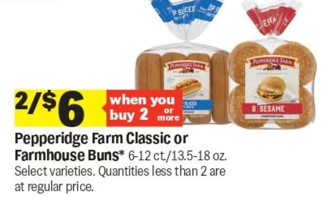 Pepperidge Farm Classic or Farmhouse Buns*