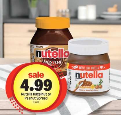 Nutella Hazelnut or Peanut Spread