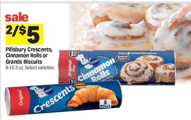 Pillsbury Crescents, Cinnamon Rolls or Grands Biscuits