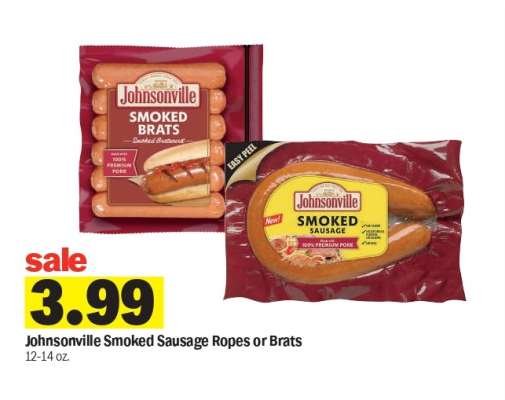 Johnsonville Smoked Sausage Ropes or Brats