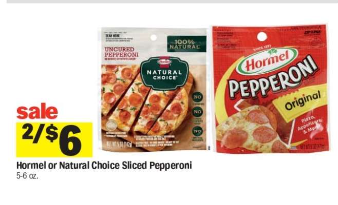 Hormel or Natural Choice Sliced Pepperoni