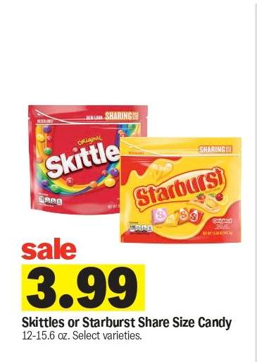 Skittles or Starburst Share Size Candy