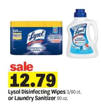 Lysol Disinfecting Wipes or Laundry Sanitizer