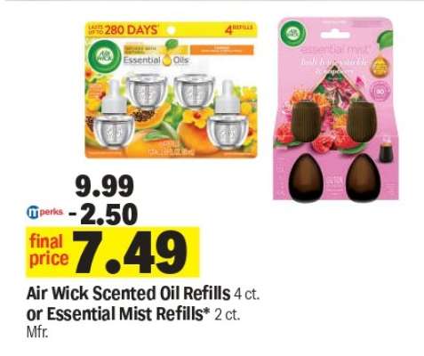 Air Wick Scented Oil Refills or Essential Mist Refills