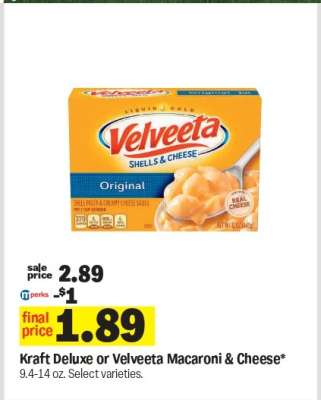 Kraft Deluxe or Velveeta Macaroni & Cheese