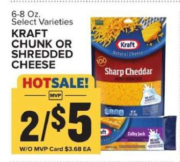 Kraft Chunk or Shredded Cheese