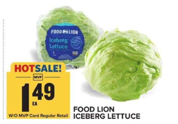 FOOD LION ICEBERG LETTUCE