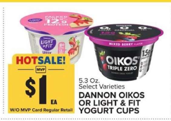 Dannon Oikos or Light & Fit Yogurt Cups