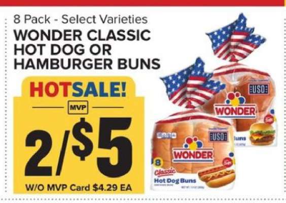 Wonder Classic Hot Dog or Hamburger Buns
