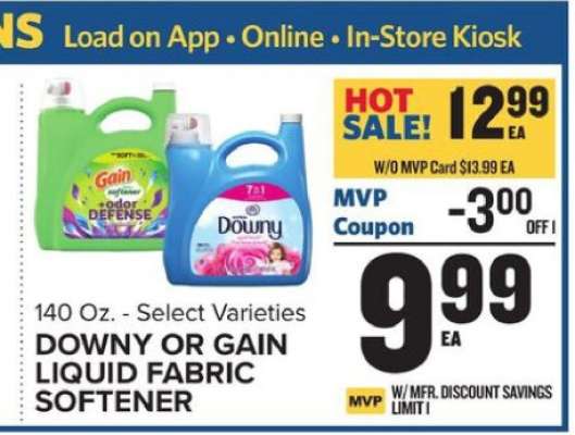 Downy or Gain Liquid Fabric Softener
