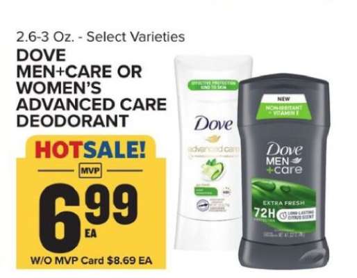 Dove Men+Care or Women's Advanced Care Deodorant