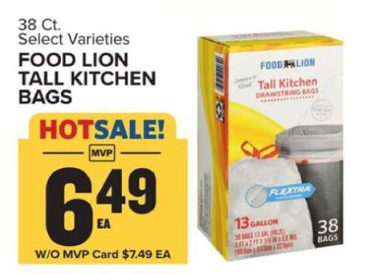 FOOD LION TALL KITCHEN BAGS