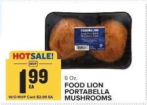 FOOD LION PORTABELLA MUSHROOMS