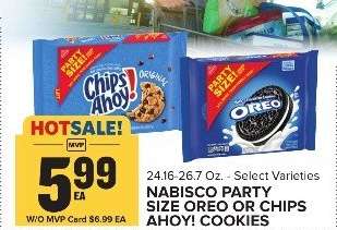 Nabisco Party Size Oreo or Chips Ahoy Cookies