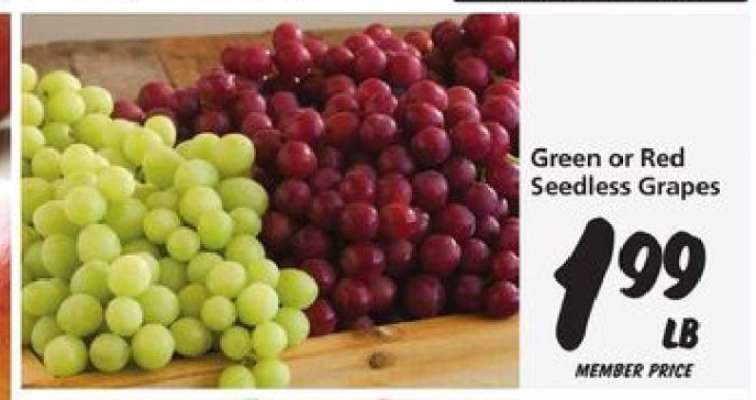 Green or Red Seedless Grapes