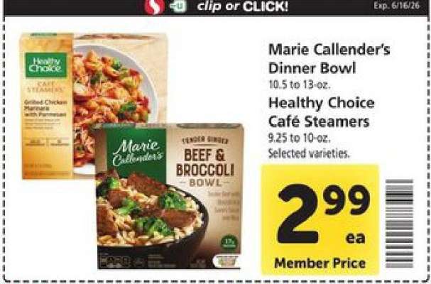 Marie Callender's Dinner Bowl & Healthy Choice Café Steamers