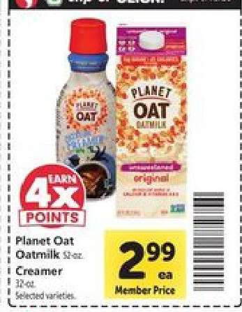 Planet Oat Oatmilk or Creamer