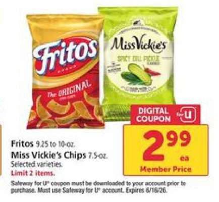 Fritos & Miss Vickie's Chips